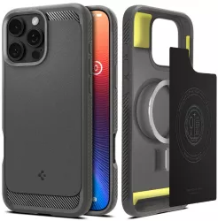 Husa pentru iPhone 16 Pro Max - Spigen Rugged Armor MagSafe - Grey 