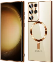Husa pentru Samsung Galaxy S21 Ultra 5G - Techsuit Luxury Crystal MagSafe - Gold 