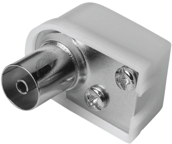 Mufa cablu coaxial Hama 90° alb 