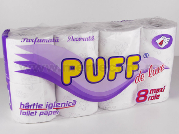 Puff Hartie igienica 8 role 4 straturi Deluxe 