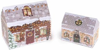Set 2 cutii decor Craciun 24x14x21.5 cm 18x10x15 cm 