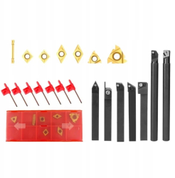 Set cutite strung cu placa inlocuibila instrument dalti strunjire 12x12mm 21piese KD1061 
