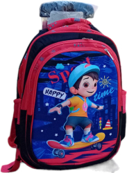 Ghiozdan troller 3D roti luminoase baieti 6- 12 ani model Baiat Happy 
