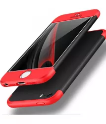 Husa Apple iPhone SE2 FullBody 360° 3in1 Negru-Rosu 