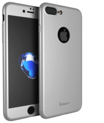 Husa de protectie pentru Apple iPhone 7 Plus iPaky Pro Silver Original Case acoperire completa 360 grade cu folie de protectie gratis