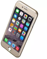 Husa de protectie Soho cu acoperire 360 si folie protectie pentru iPhone 7 Auriu 