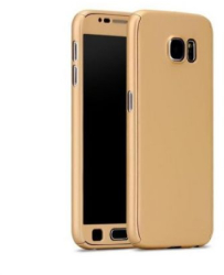 Husa Full cover 360° fata + spate + sticla pentru Samsung Galaxy J5 2017 / J530 aurie 