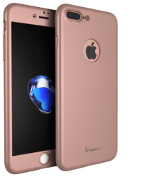 Husa FullBody MyStyle IPAKY Originala Rose-Gold pentru Apple iPhone 7 Plus acoperire completa 360 grade cu folie de protectie gratis 