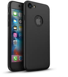 Husa pentru Apple iPhone 6 Plus/iPhone 6S Plus ofera protectie 360° Ultrasubtire + Folie Sticla Securizata - Black 