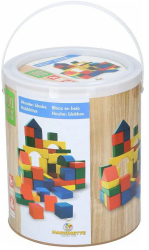 Set constructie din lemn Marionette forme geometrice 100 piese 