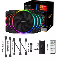 Kit 5-in-1 Ventilatoare PcCOOLER CORONA ARGB PWM 5x 120mm Controller inclus