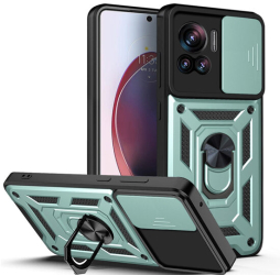 Husa cu Protectie Camera si Inel pentru Motorola Edge 30 Ultra Marmalis CamShield Verde 