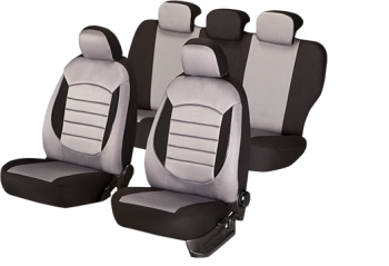 Huse scaune dedicate VW GOLF 1998 - 2005 Premium insertii piele Nergru-Gri 