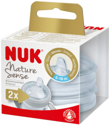 Set 2 tetine invatare silicon Nuk Nature Sense 6-18 luni 
