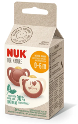 Suzeta Nuk for Nature Latex M1 0-6 luni Set 2 Bucati Rosu 