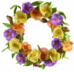 Coronita flori artificiale multicolore 33 cm