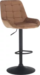 Scaun bar catifea maro metal negru Chiro 51.5x60x120 cm 