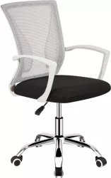 Scaun birou gri negru alb crom Izolda 57x57x90-98 cm 