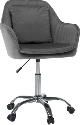 Scaun de birou catifea gri crom Klian 59x61x87/101 cm 