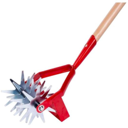 Cultivator manual coada lemn 4 roti stelate 120 cm 