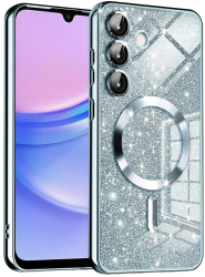 Husa pentru Samsung Galaxy A15 4G / A15 5G - Techsuit Luxury Glitter MagSafe - Light Blue 