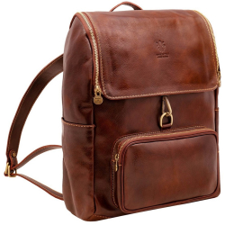 Rucsac barbati din piele naturala pentru laptop coniac R5568A