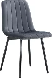 Scaun catifea gri metal negru Ramita 44.5x56.5x86 cm 