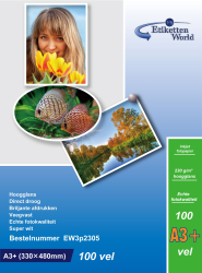 100 Coli Hartie Foto A3+ Plus EtikettenWorld Premium High Glossy 230g 