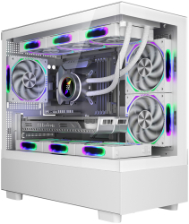 Carcasa Gaming 1STPLAYER MI5 Middle Tower ARGB ALB Tempered Glass M-ATX ITX Resigilat 