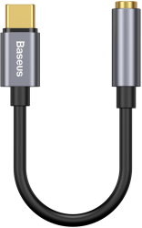 Adaptor audio Baseus USB-C/Jack 3.5 mm Gri/Negru 