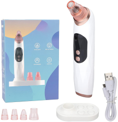 Aparat electric pentru scos puncte negre cu compresa calda Curatare ten Fara fir Aspirare cu vid 4 Sonde de extractie Pentru toate tipu 