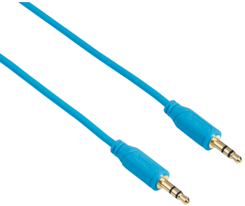 Cablu Audio Hama Flexi-Slim jack 3.5 mm Aurit 0.75 m Albastru 