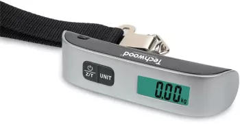 Cantar digital de mana pentru bagaje Techwood afisaj LCD functia TARE maxim 50 kg argintiu