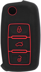 Carcasa de protectie compatibila cu cheie VW Caddy Silicon Bora/Skoda Fabia/Seat Car Key Case H581 Rosu 