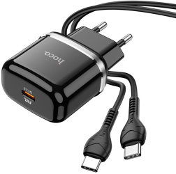 Incarcator de Retea Type-C QC 3.0 20W 2.4A + Cablu Type-C 1m I404 Negru 