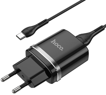 Incarcator de Retea USB-A 10W 2.4A + Cablu Type-C I398 Negru 