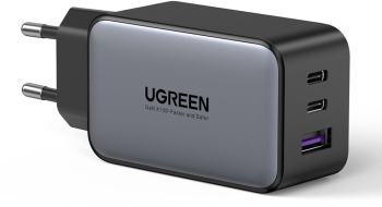 Incarcator de Retea USB-A QC 3.0 2xUSB-C PD GaN 65W 3.25A I340 Negru 