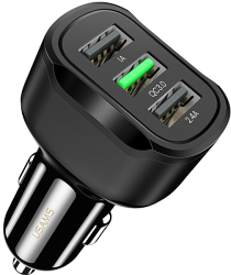 Incarcator pentru Masina 3x USB cu Incarcare Rapida 18W I548 Negru 