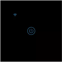 Intrerupator inteligent simplu cu touch Brius&trade Wi-Fi cu nul sticla securizata LED noapte/zi Tuya Life Smart compatibil Amazon A 