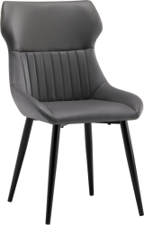 Scaun de dining gri metal negru Sagara 50x58x85.5 cm 