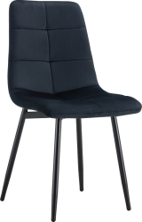 Scaun dining catifea neagra metal Damia 45x58x89 cm 