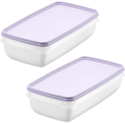 Set 2 caserole cu capac depozitare alimente Freez SmartStore 1.2L compatibila cu cuptorul microunde si congelator capac ermetic 