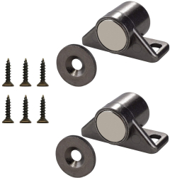 Set 2 incuietori magnetice pentru mobila pentru incuietorile usilor dulapurilor de pantofi Magnet puternic neodim Cu suruburi Metal Neg 