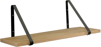Etajera MDF stejar metal negru Sagira 60x20x1.8 cm 