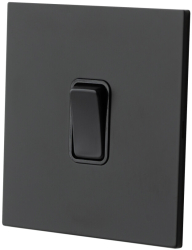 Intrerupator metalic Matte Black Vichema 1Gang 2Way 10A Negru Mat doza cadou 