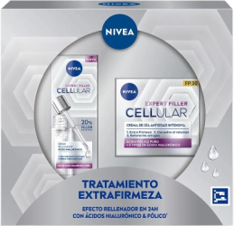 Set Ser facial anti-rid si anti-imbatranire 30 ml + Crema faciala de zi cu SPF30 50 ml Nivea Tratamiento Extrafirmeza 