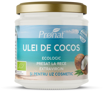 Ulei de cocos extravirgin bio presat la rece 200ml Pronat 