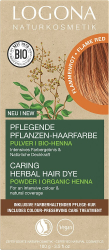 Vopsea de par pulbere pe baza de plante rosu foc 100g Logona 