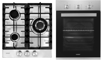 Cuptoare Incorporabile Pachet Incorporabil Samus Cuptor incorporabil SC456GTXV 43 L 6 Functii + Plita incorporabila PSG-43SX1 3 Arzatoare Gratare fonta RESIGILAT