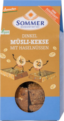 Biscuiti bio si demeter din grau spelta cu alune de padure 150g Sommer 